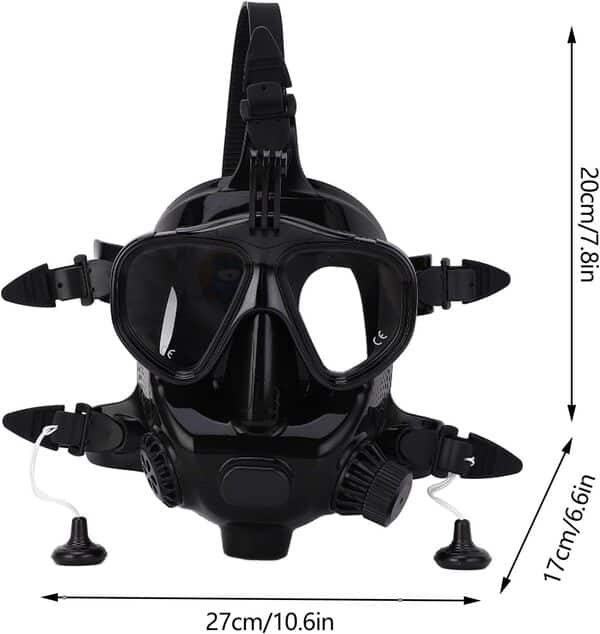 SPYMINNPOO Lunettes de Plongée Intégrales, Masque de Plongée Intégral avec Vue Panoramique à 180 ° et Conception étanche avec Support de Caméra