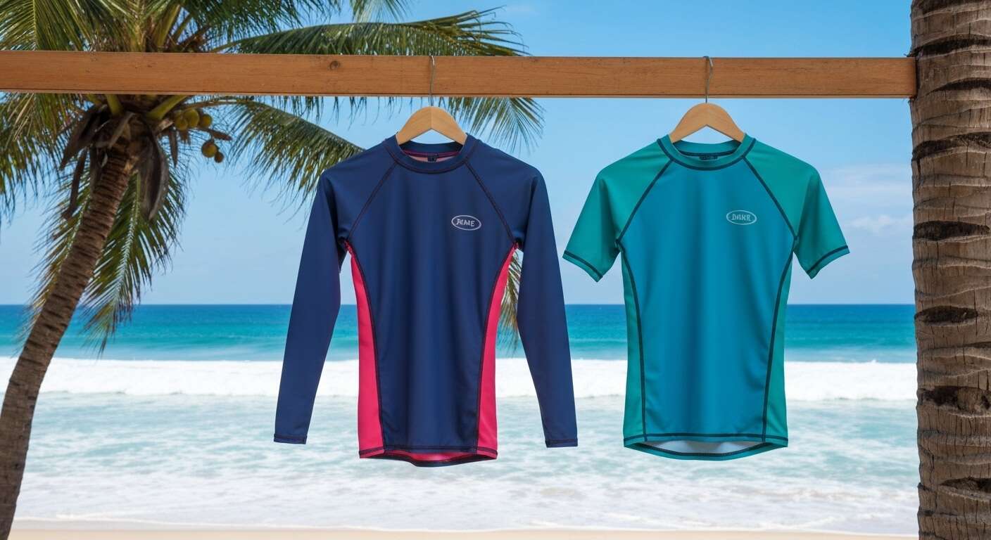 Diff&eacute;rents types de rashguards : manches longues vs manches courtes