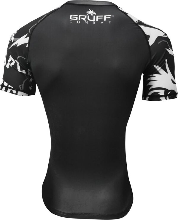 Gruff Combat BJJ Rash Guards Grappling MMA Jiu Jitsu No Gi UFC Shirt Fight Wear, Short Sleeves Medium