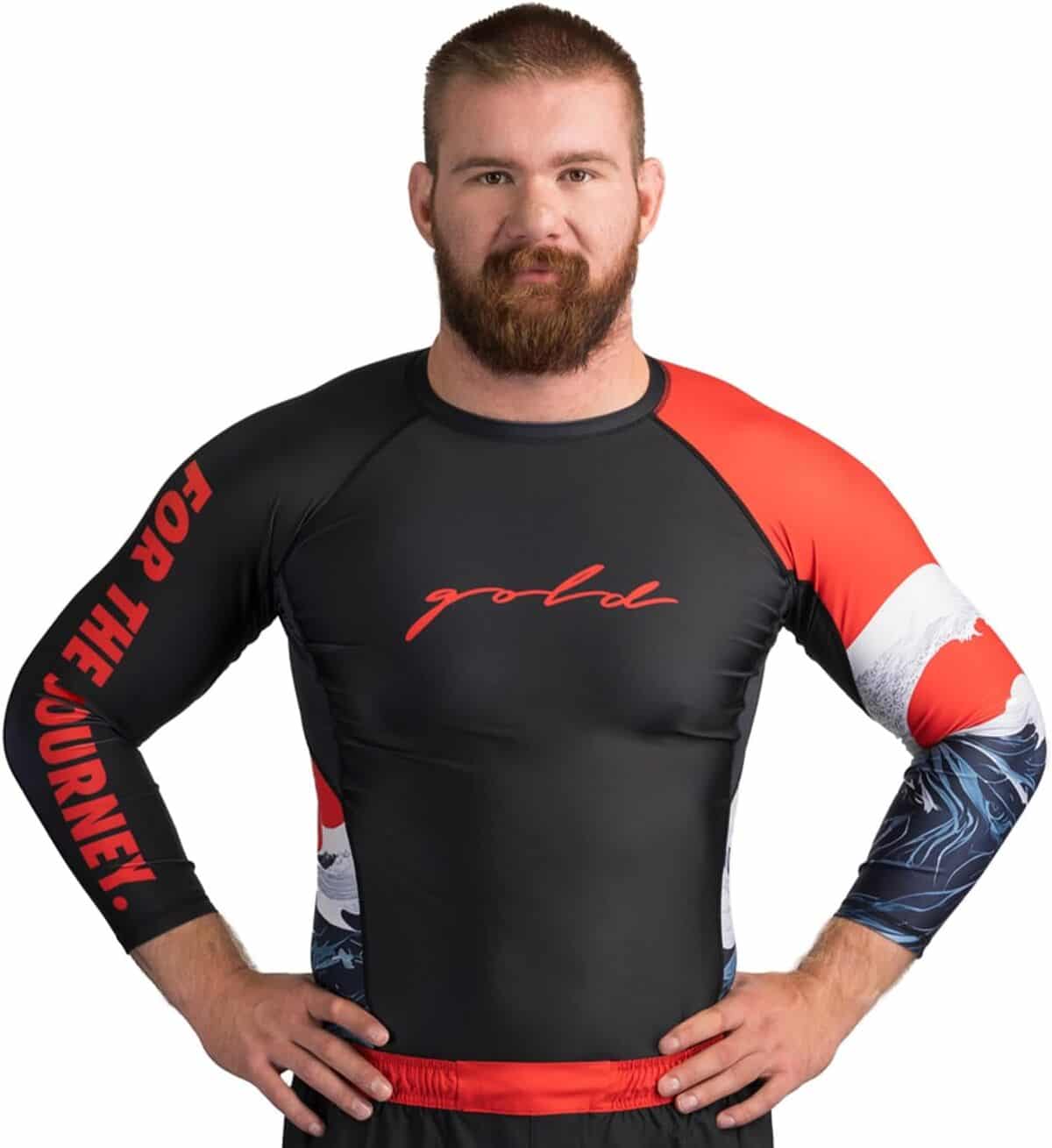 Test : gold BJJ The Wave Rashguard 3/4 pour jiu-jitsu