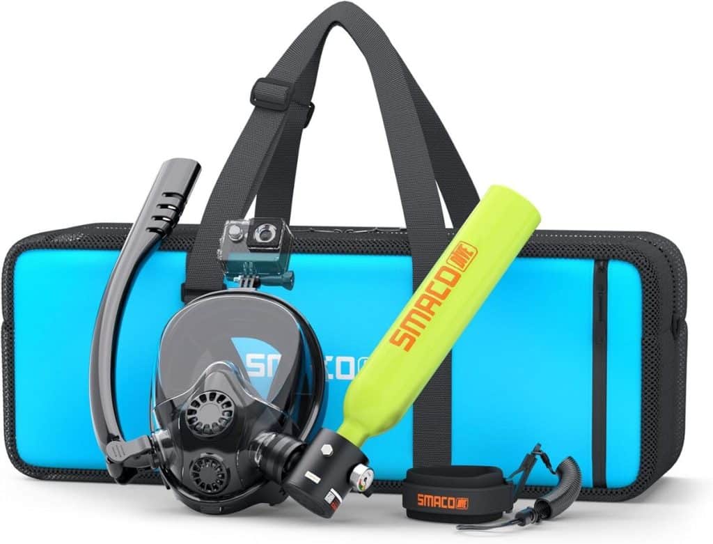 Test : mini bouteille de plongée SMACO S300Plus avec masque intégral