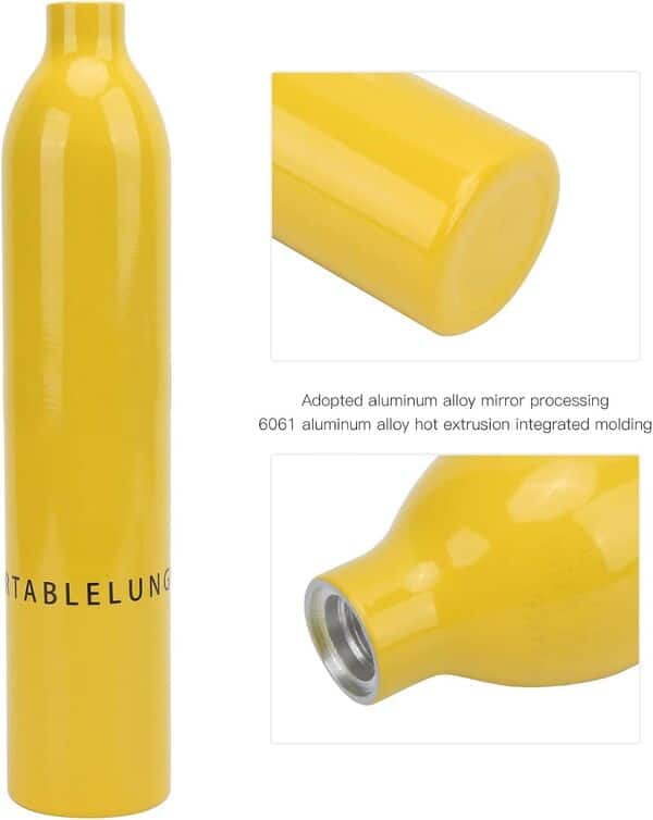 Réservoir d'oxygène de plongée, 0,5 L avec réservoir de plongée sous-marine avec sac de rangement pour valve de respiration pour plongée sous-marine