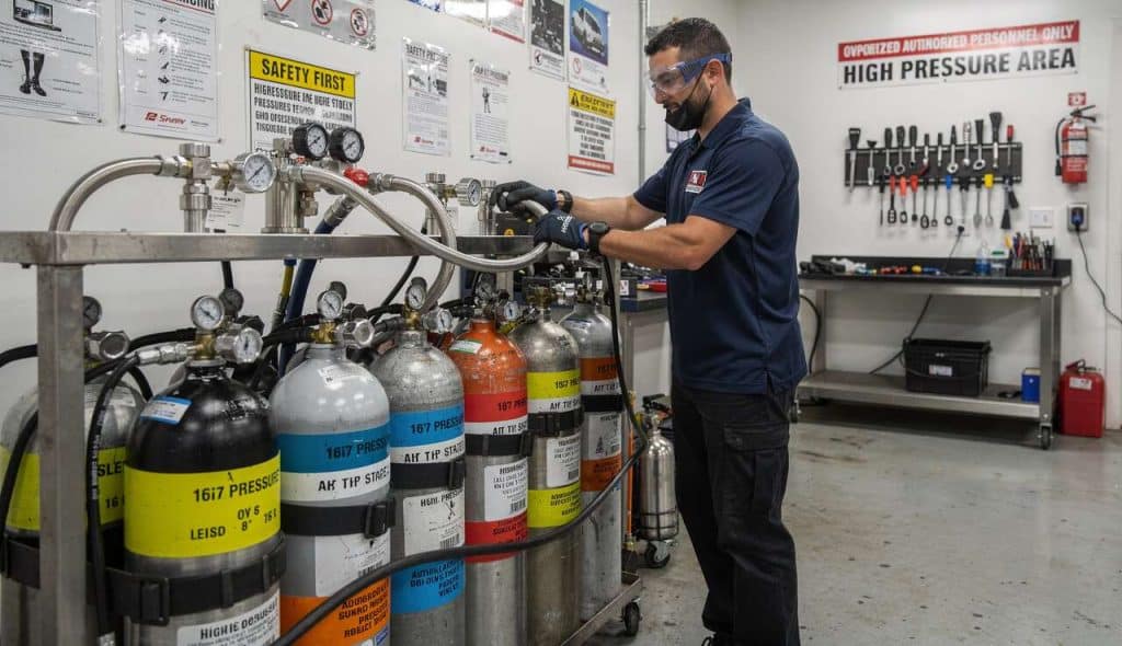 Techniques de remplissage des bouteilles de plongée : précautions et sécurité