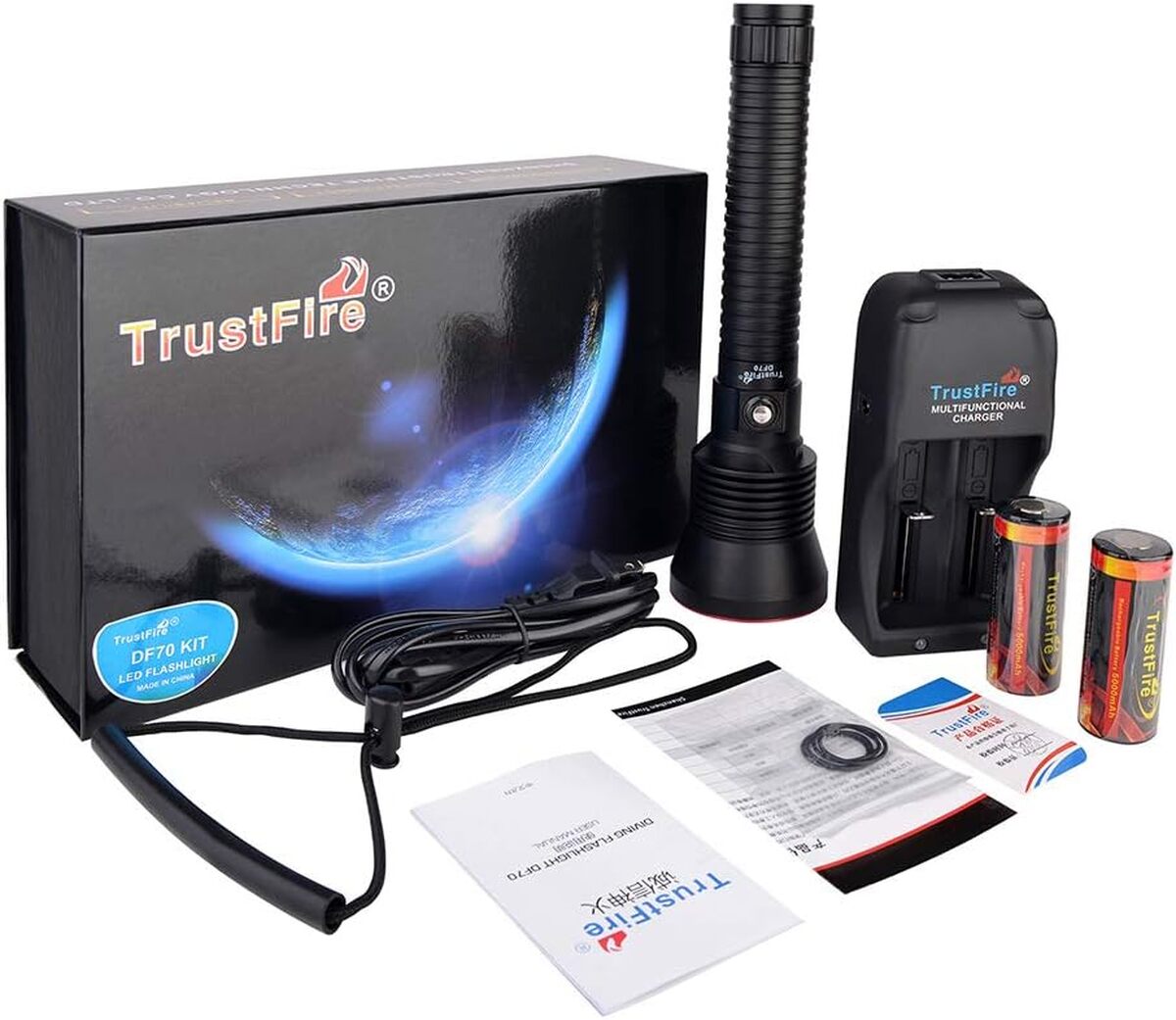 Test de la lampe de plongée TrustFire DF70 3200 lumens