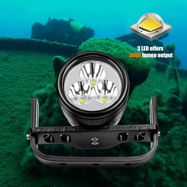 WD70 Lumière de plongée sous-Marine 3000 Lumens Lampe de plongée sous-Marine