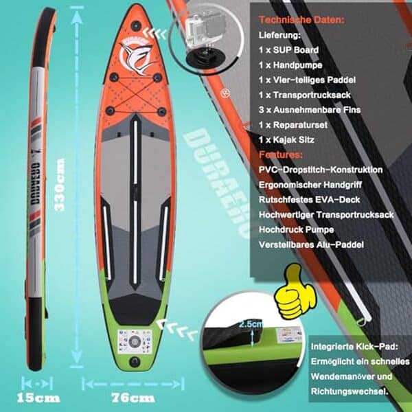 Découvrez notre test détaillé du stand up paddle gonflable premium, idéal pour le surf et le kayak, offrant une expérience unique à la fois stable et performante.