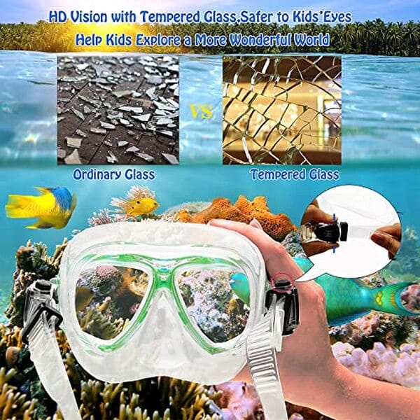 Ensemble de plongée pour enfants de 5 à 14 ans : explorez le choix parfait avec palmes réglables, confort et sécurité garantis pour des aventures sous-marines inoubliables !