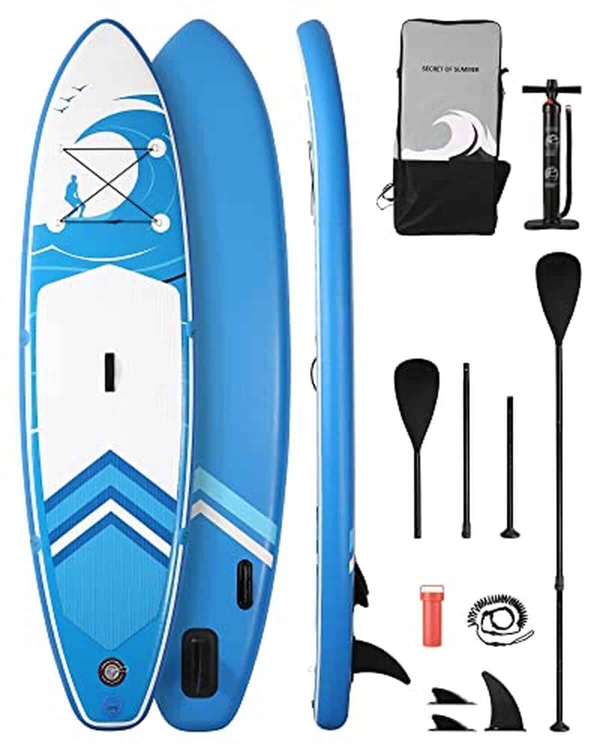 Test : planche BODIOO paddle gonflable 15, 2 cm avec accessoires